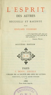 Cover of: L'esprit des autres by Edouard Fournier