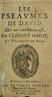 Cover of: Les pseaumes de David.  Mis en rime françoise