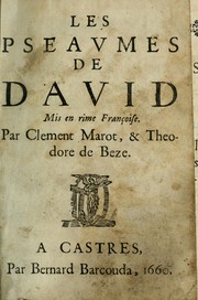Cover of: Les pseaumes de David mis en rime françoise