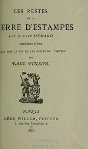 Cover of: Les restes de la guerre d'Estampes