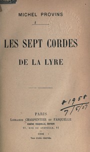 Cover of: Les sept cordes de la lyre [par] Michel Provins