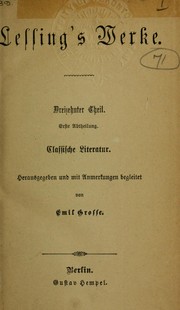 Cover of: Lessing's Werke by Gotthold Ephraim Lessing