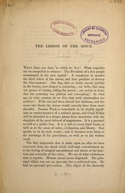 Cover of: The lesson of the hour