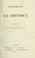 Cover of: Les sophistes et la critique