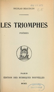 Cover of: Les triomphes: poèmes