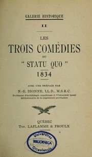 Cover of: Les Trois comédies du "Statu quo", en 1834