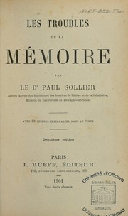 Cover of: Les troubles de la mémoire