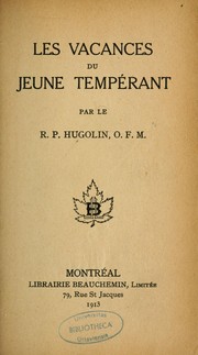 Cover of: Les vacances du jeune tempérant