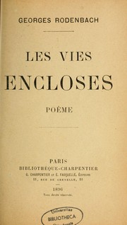 Cover of: Les vies encloses by Georges Rodenbach
