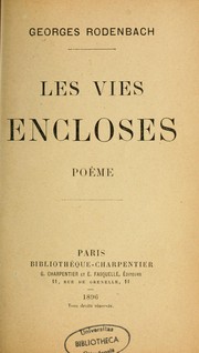 Cover of: Les vies encloses: poème