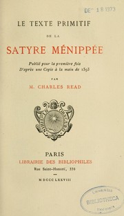 Le Texte primitif de la Satyre Ménipée by Jean LeRoy