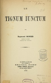 Cover of: Le tignum iunctum