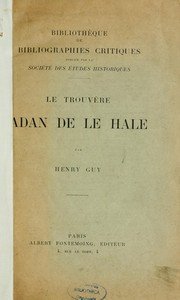 Cover of: Le Trouvère Adam de la Hale