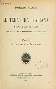 Cover of: Letteratura italiana by Tommaso Casini