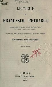 Cover of: Lettere, delle cose familiari libri XXIV by Francesco Petrarca