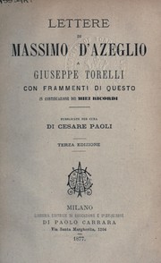 Cover of: Lettere a Giuseppe Torelli by Massimo d'Azeglio