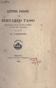 Cover of: Lettere inedite by Bernardo Tasso