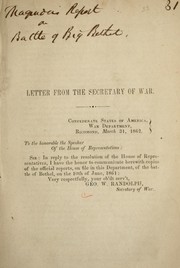 Cover of: Letter from the Secretary of War by Confederate States of America. War Dept.