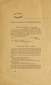 Cover of: Letter of Chamber of commerce of Pittsburgh