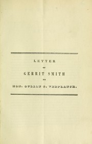 Cover of: Letter of Gerrit Smith to Hon. Gulian C. Verplanck