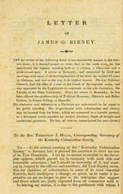 Cover of: Letter on colonization by Birney, James Gillespie