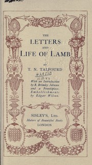 Cover of: The letters and life of lamb: With an introd. by R. Brimley Johnson
