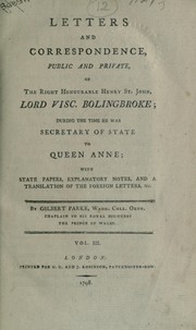 Cover of: Letters and correspondence, public and private, of Visc. Bolingbroke by Viscount Henry St. John Bolingbroke