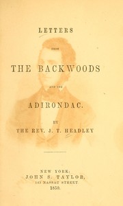 Cover of: Letters from the backwoods and the Adirondac