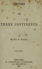 Cover of: Letters from three continents