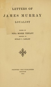 Cover of: Letters of James Murray, Loyalist (American Revolutionary Series.)