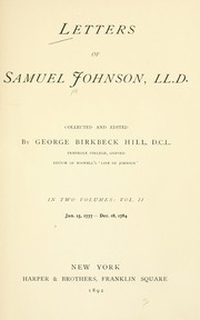 Cover of: Letters of Samuel Johnson, LL.D. by Samuel Johnson
