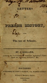Cover of: Letters on French history: for the use of schools.