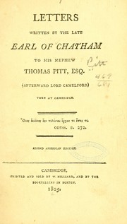 Cover of: Letters...to his nephew Thomas Pitt, esq...
