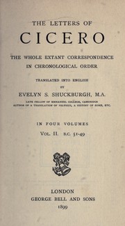 Cover of: Letters: the whole extant correspondence in chronological order.  Translated into English by Evelyn S. Shuckburgh