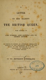 Cover of: A letter to Her Majesty the British Queen