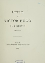 Cover of: Lettres aux Bertin, 1827-1877