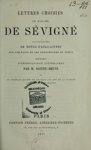 Cover of: Lettres choisies by Marie de Rabutin-Chantal