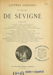 Cover of: Lettres choisies de Madame de Sévigné by Marie de Rabutin-Chantal