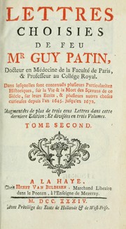 Cover of: Lettres choisies de feu Mr Guy Patin