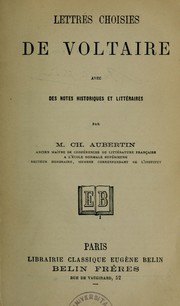 Cover of: Lettres choisies: avec des notes hist. et litt. par Ch. Aubertin