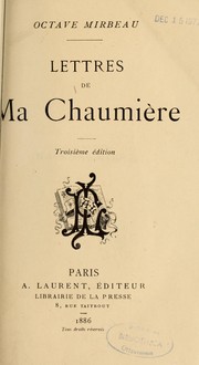 Cover of: Lettres de ma chaumière