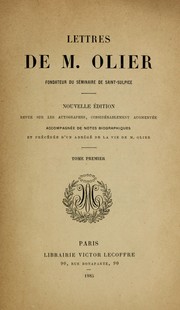 Cover of: Lettres de M. Olier: fondateur du Séminaire de Saint-Sulpice