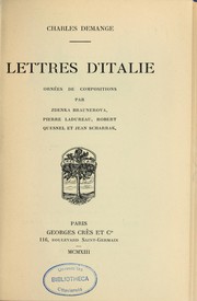 Cover of: Lettres d'Italie