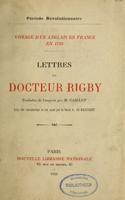 Cover of: Lettres du docteur Rigby