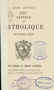 Cover of: Lettres d'un catholique