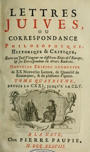 Lettres juives, ou, Correspondance philosophique, historique & critique by Jean-Baptiste de Boyer marquis d'Argens