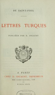 Cover of: Lettres turques