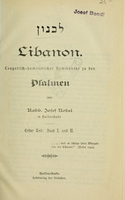 Cover of: Levanon Libanon by Josef Nobel