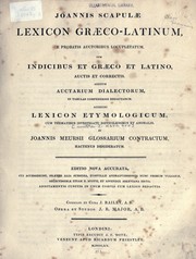 Cover of: Lexicon Graeco-Latinum by Johann Scapula