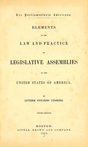 Cover of: Lex parliamentaria Americana by Luther Stearns Cushing
